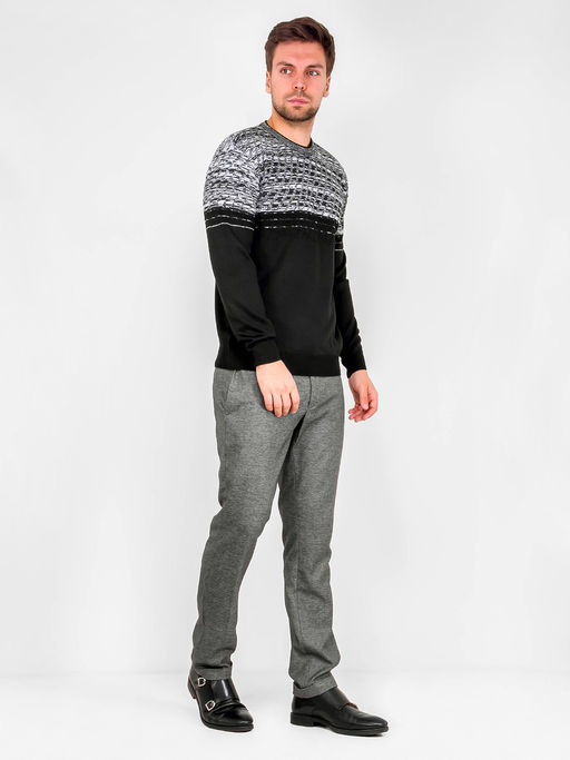 Джемпер мужской CASINO c121-град D1 (чер./бел.)  фото 4