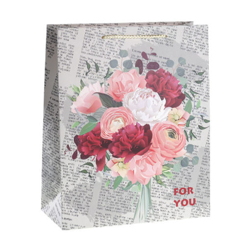 Цена за 12 шт. Пакет подарочный 31x42x12см Цветы / 5117XL /уп 12/300/ - ГалеонТрейд фото 3