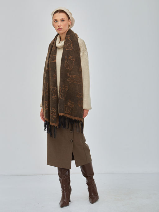 В составе шерсть. Большой теплый двусторонний палантин - Tantino фото 2