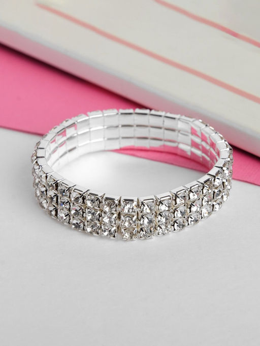 Браслет детский «Выбражулька. Лёд», 3 ряда, d=5 см, белый в серебре