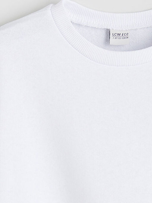 Bisiklet Yaka ?i?ekli K?z ?ocuk Sweatshirt