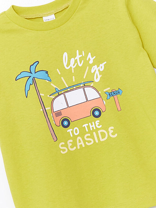 Bisiklet Yaka K?sa Kollu Bask?l? Erkek Bebek Ti??rt - Waikiki фото 3