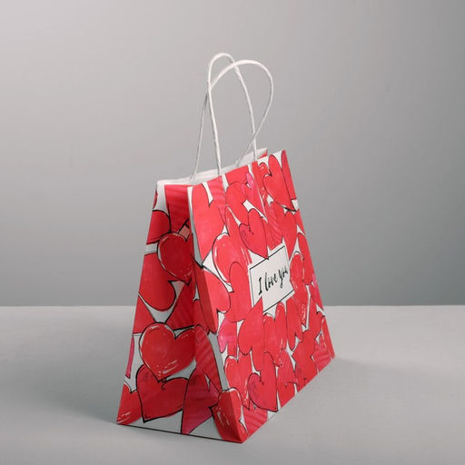 Пакет крафтовый I love you, 22 25 12 см - Дарите счастье фото 2