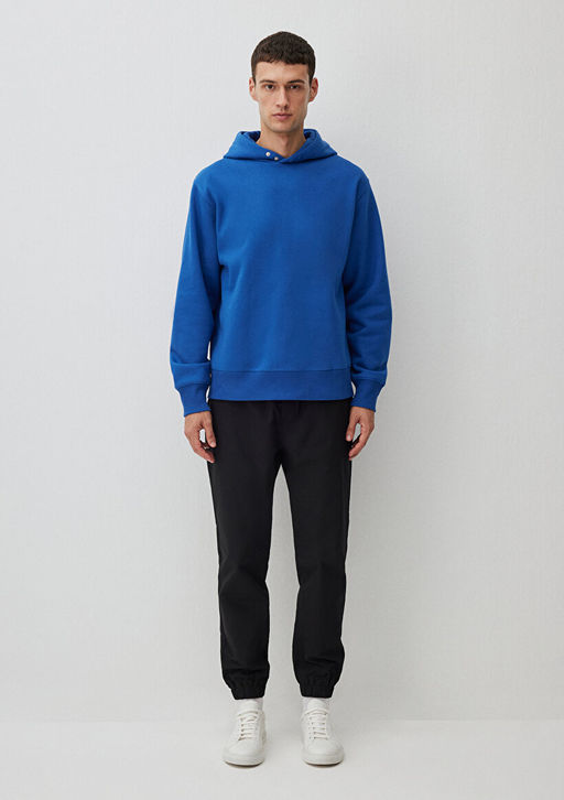 Kapusonlu Mavi Basic Sweatshirt  фото 2