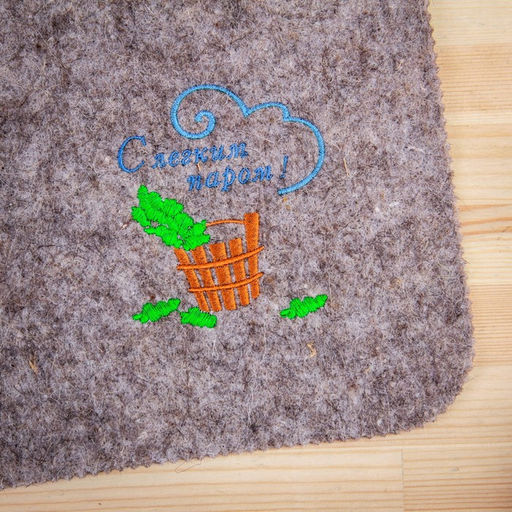 Коврик для бани С лёгким паром, войлок, серый, 40х50см - Добропаровъ фото 2