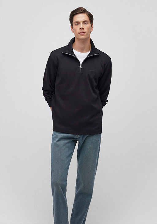 Siyah Sweatshirt - Mavi фото 2