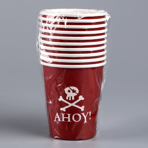 Цена за 10 шт. Стакан бумажный Пираты, 250 мл - Страна карнавалия фото 3