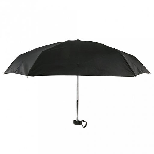 Зонт-мини механический Моно ткань эпонж (полиэстер), 6 лучей, д/купола 88см h50см, 5 сложений, 17см в сложенном виде, механизм против ветра, ручка с покрытием soft-touch, цвет черный, 184гр (Китай) - Домашняя Мода фото 2