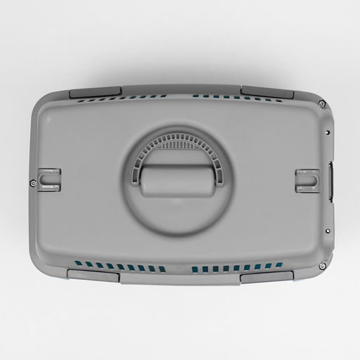 Переноска пластиковая Неон 48х32х29,5 см, вес животного до 12 кг, серо-голубая - Пижон фото 6