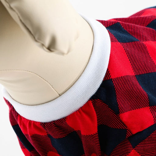 Костюм для животных красно-черный в клетку, S (ДС 31, ОШ 32-34, ОГ 47-51) - Пушистое счастье фото 4