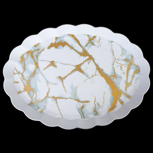 Поднос овальный 41х29 см / BV3426 /уп 80/ волнистый край - ГалеонТрейд фото 5