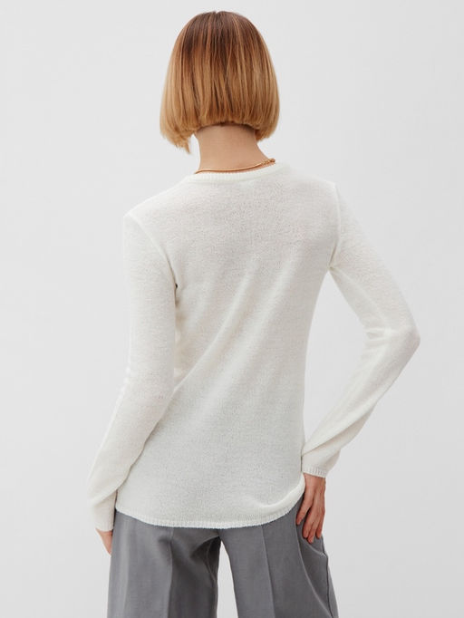 Джемпер женский MINAKU: Knitwear collection, цвет молочный, размер 50  фото 16