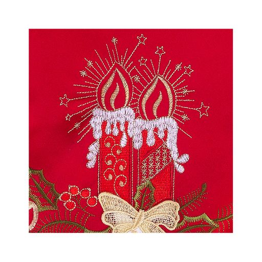 СКАТЕРТЬ КОЛОКОЛЬЧИКИ НА КРАСНОМ 85*85 СМ - Lefard фото 3