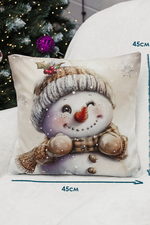 Наволочка декоративная новогодняя 2 шт 3D эффект велюр