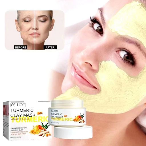 EELHOE Очищающая глиняная маска для лица с куркумой TURMERIC CLAY MASK 50 гр - Sadoer фото 2