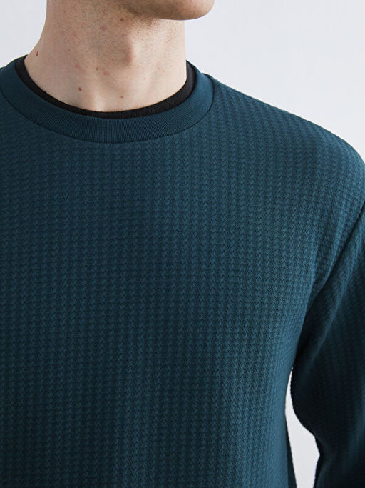 Bisiklet Yaka Erkek Sweatshirt