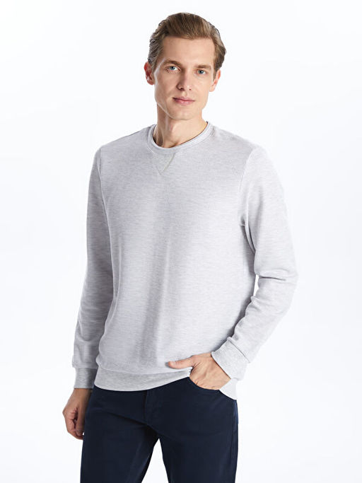 Bisiklet Yaka Uzun Kollu Erkek Sweatshirt - Waikiki фото 3