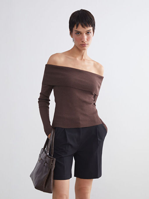 Kay?k Yaka Kad?n Triko Kazak