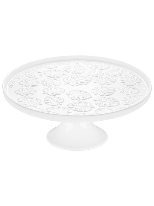 Блюдо на ножке 27,5*27,5*11,5 см "Тропики" с бортиком, фарфор