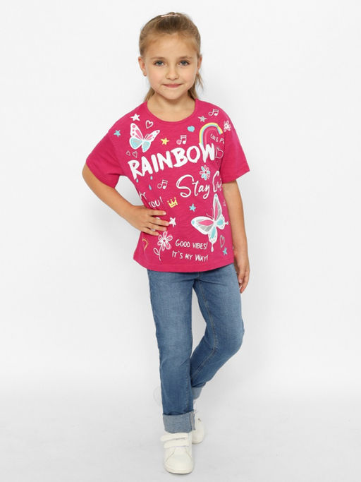 CRB wear/CWKG 63730-25-389 Футболка для девочки,ягодный/Ex.Cherubino  фото 2
