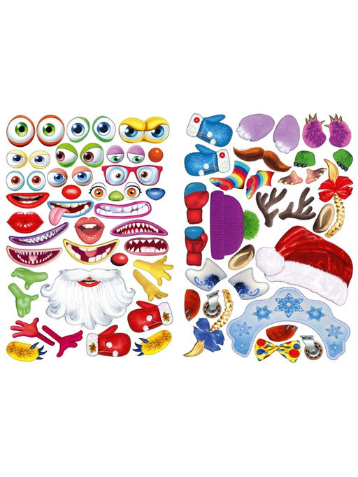 Цена за 3 шт. Книга с наклейками, сделай своего чудика «Ёлки-Палкин»