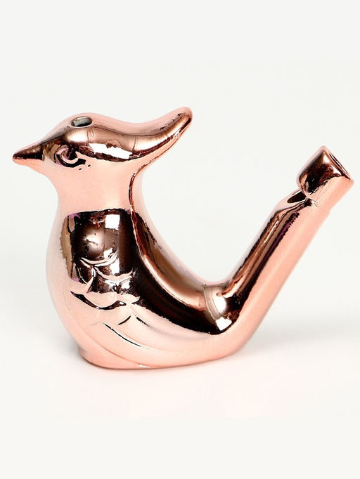 Цена за 2 шт. Свистулька керамическая птичка «Розовое золото»