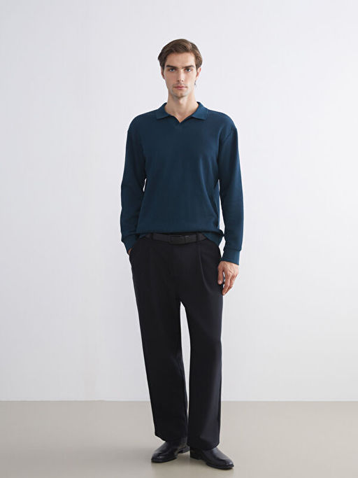 Polo Yaka Erkek Sweatshirt