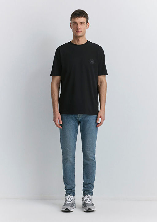 Mavi Patch Logo Bask?l? Siyah Tisort  фото 2