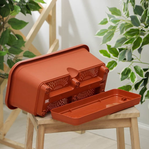 Балконный ящик для цветов, 6.4 л, 40×18.5×15 см, пластиковый, цвет терракот
