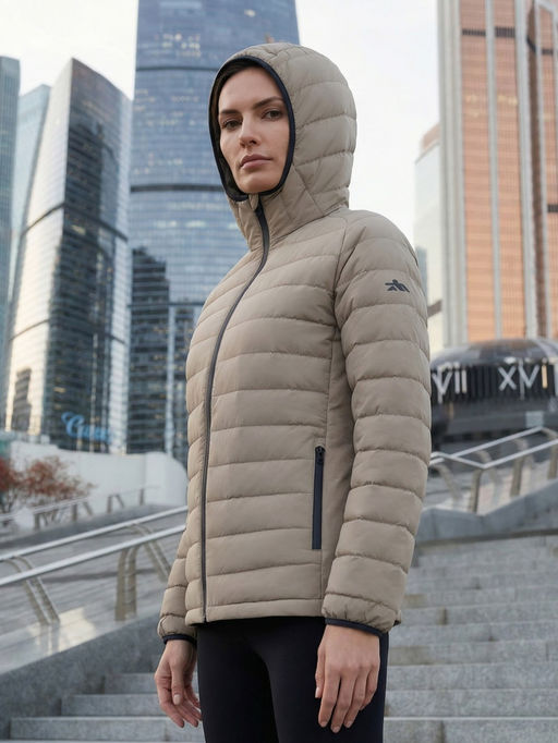 Куртка женская гибридная стёганая с капюшоном с графеновой подкладкой синего цвета 9622_1S - Valianly фото 80