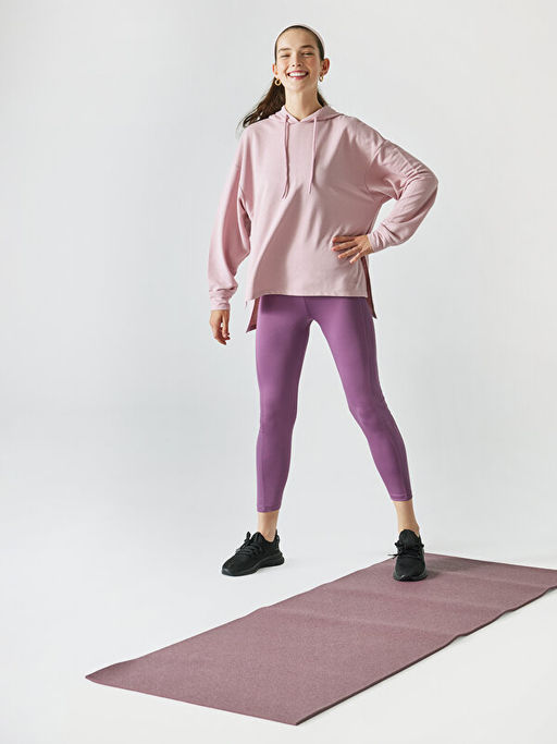 Beli Lastikli D?z ?nterlok Kad?n Spor Tayt