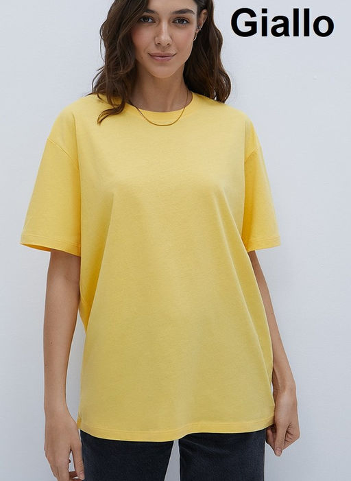 OmT_D1301 Фуфайка (футболка) OVERSIZE, COTTON - blu notte - Omsa фото 10
