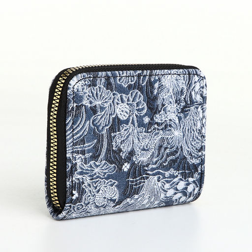 Кошелёк женский, маленький, на молнии, синий