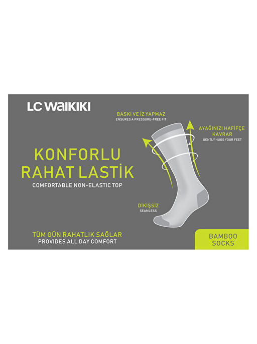 Rahat Lastikli Diki?siz Bambu Erkek ?orap 3l?