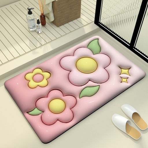 Коврик для дома Доляна Pink Flowers, влаговпитывающий, 40?60 см, розовый фото 10