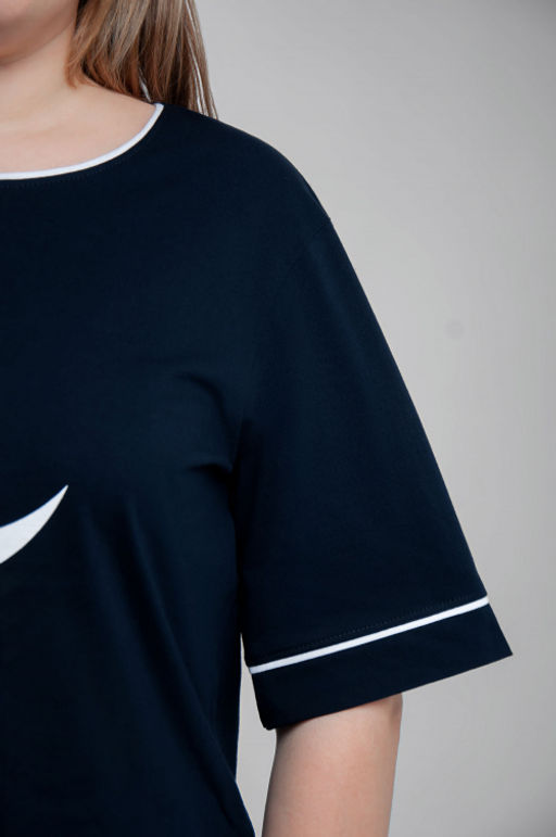 Арт. 10101 Пижама с брюками 44-54 (6 шт) Цвет:верх-темно-синий,низ бело-синий