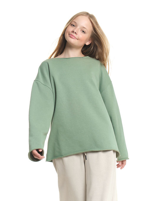 Толстовка с необработанными краями 22-2016 фисташковый - Mini maxi фото 7