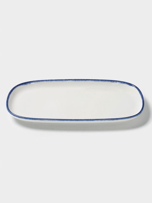 Блюдо овальное Magistro Blue Lagoon, 34.9×17.3×1.9 см, фарфор, белое