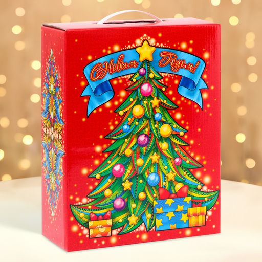 Подарочная коробка, Новогодняя Восточная змея с пластиковой ручкой 23.5?9.5?30 см