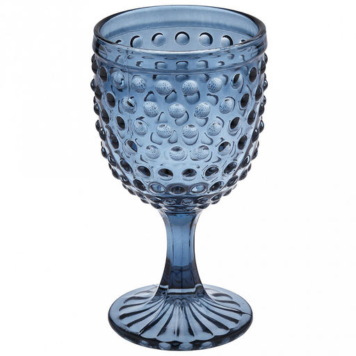 Сидней Бокал стеклянный 350мл, д8,5см, h16,3см, рельефное, цветное стекло, цвет - сапфировый (Китай) Цена указана за штуку. В коробке 6 штук.