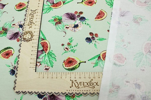 Рогожка Премиум Ароматный инжир цв.нежная мята, (комп), СОРТ2, ш.1.5м, хл-100%, 200гр/м.кв - Купава фото 4