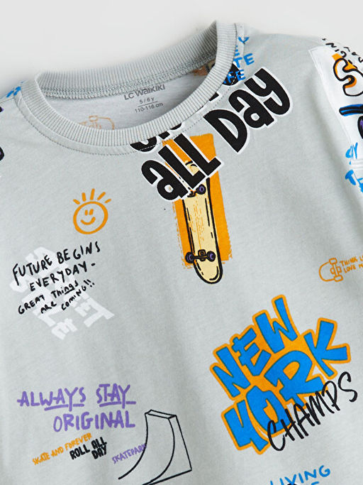 Bisiklet Yaka ?izgili Erkek ?ocuk Ti??rt 2li