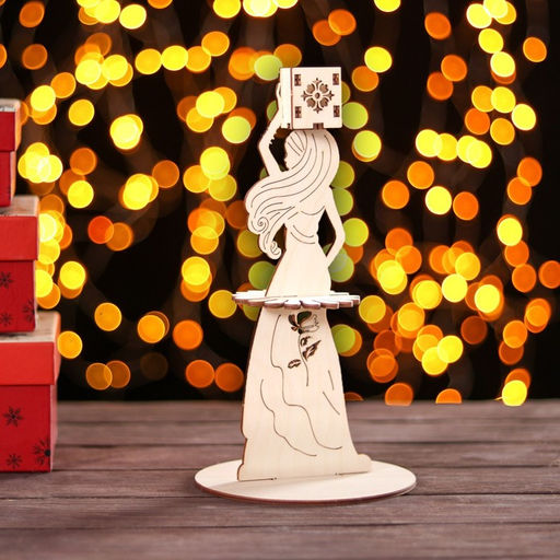 Салфетница деревянная Индийская красавица, с подставкой под зубочистки, 251313 см - Доляна фото 2