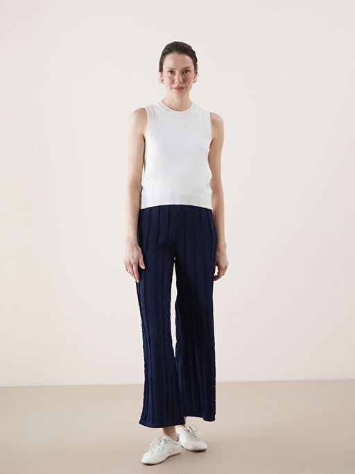 Beli Lastikli Dokulu Geni? Pa?a Kad?n Pantolon