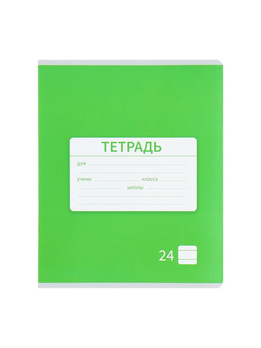 Комплект тетрадей из 10 штук, 24 листа в линию Calligrata «Однотонная Новая Школьная. Эконом», обложка мелованная бумага, ВД-лак, блок №2, белизна 75% (серые листы), 5 видов по 2 штуки