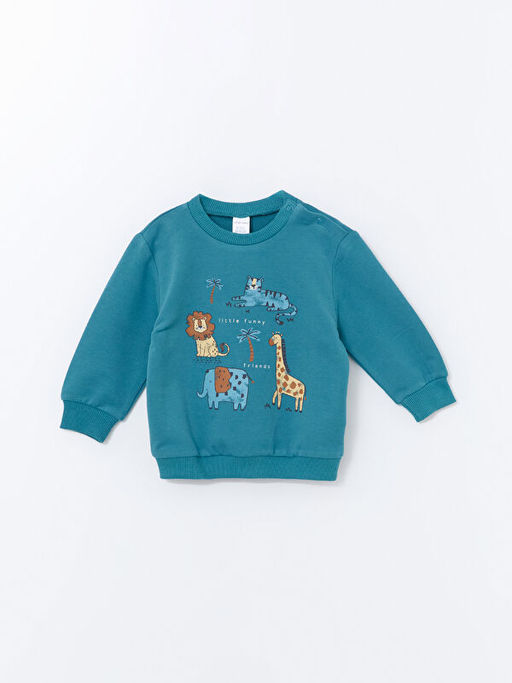 Bask?l? Uzun Kollu Erkek Bebek Sweatshirt 2li - Waikiki фото 2