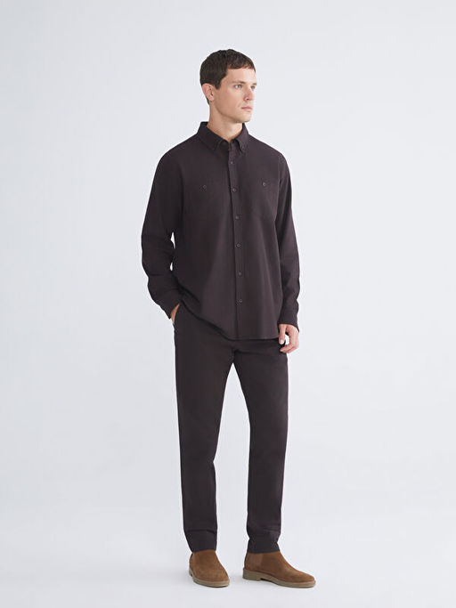 Regular Fit Uzun Kollu Gabardin Erkek G?mlek