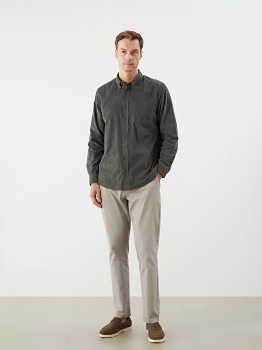 Regular Fit Uzun Kollu Kadife Erkek G?mlek