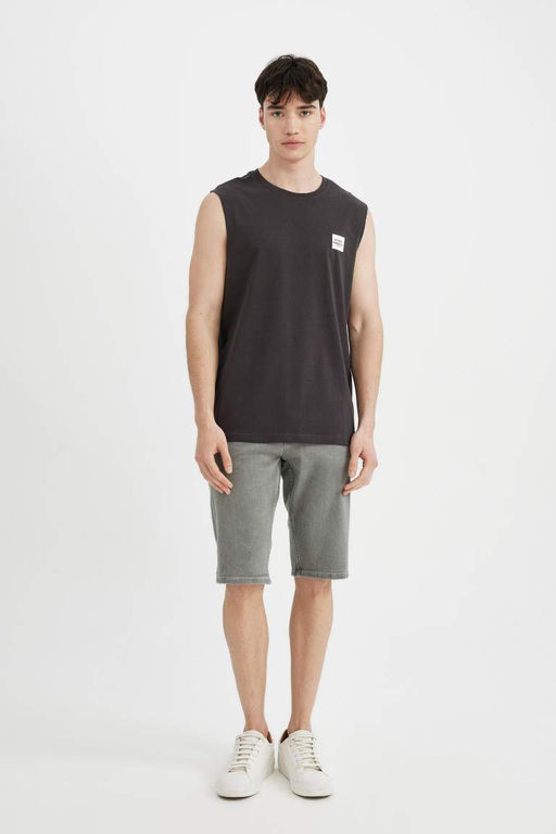 Майка стандартного кроя с круглым вырезом и принтом - Defacto фото 2