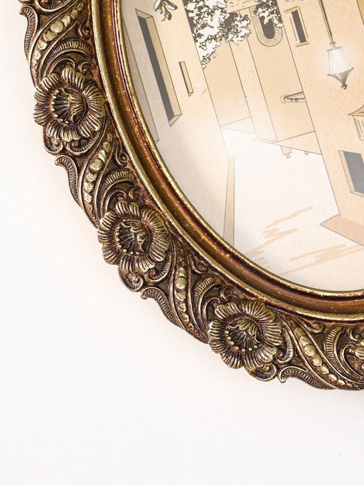 Фоторамка полистоун 10х15 см "Винтажные цветы" тёмное золото 15х1,5х20 см